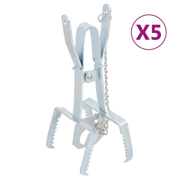 vidaXL Spąstai kurmiams, 5vnt., sidabriniai, galvanizuotas plienas