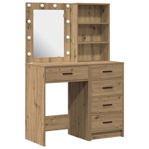 vidaXL Makiažo stalas 2 pcs Ruda 50 x 41 x 135 cm Apdirbta mediena