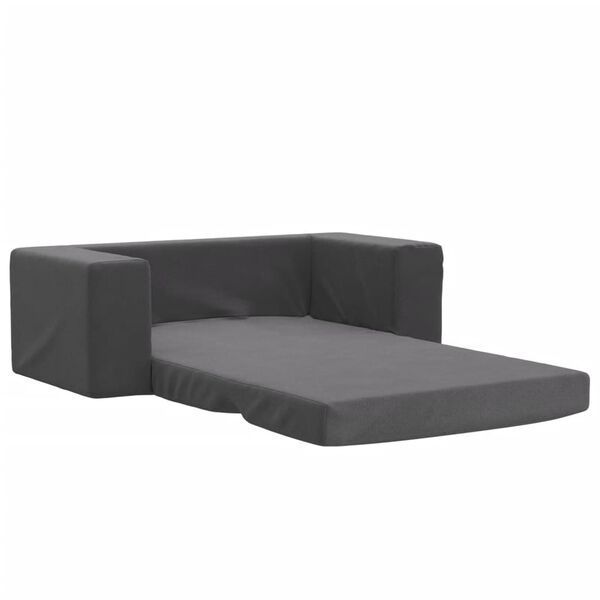 vidaXL Vaiki&scaron;ka dvivietė sofa-lova, antracito, mink&scaron;tas pliu&scaron;as