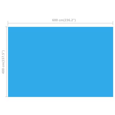 vidaXL Baseino uždangalas, mėlynas, 600x400cm, PE, stačiakampis
