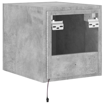 vidaXL Sieninė TV spintelė su LED lemputėmis, betono, 30,5x35x30cm