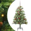 vidaXL Dirbtinė Kalėdų eglutė 150 LED &Scaron;ilta balta PVC ir metalas Žalia