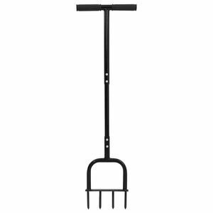 vidaXL Žolės aeratorius Juodas 95 x 27 cm Plastmasė