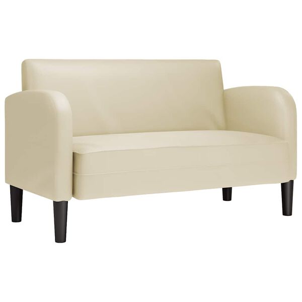 vidaXL Loveseat sofa, kreminė, 110cm, dirbtinė oda
