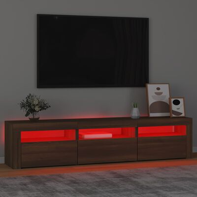 vidaXL Televizoriaus spintelė su LED, ruda ąžuolo, 180x35x40cm