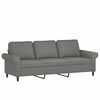 vidaXL Trivietė sofa su pakoja, tamsiai pilkos spalvos, 180cm, audinys