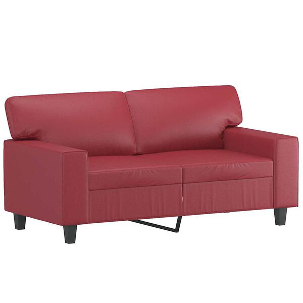 vidaXL Dvivietė sofa, raudonojo vyno spalvos, 120cm, dirbtinė oda