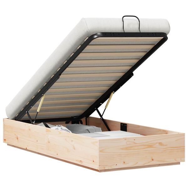 vidaXL Otomano lovos rėmas Natūrali 80 x 200 cm Tvirtas pu&scaron;ies medis