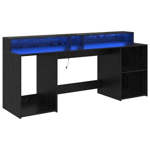 vidaXL Stalas juoda ąžuolo 200 x 55 x 91 cm Apdirbta mediena