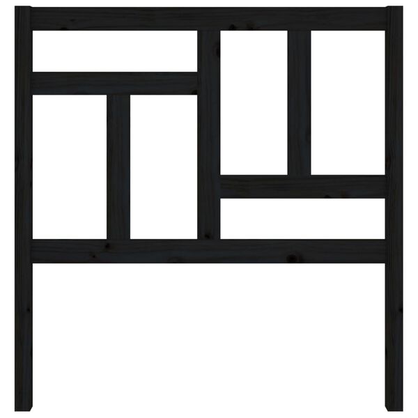 vidaXL Lovos galvūgalis, juodas, 95,5x4x100cm, pušies medienos masyvas