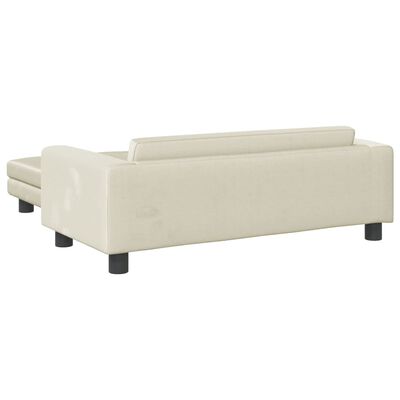 vidaXL Vaikiška sofa su pakoja, kreminė, 100x50x30cm, aksomas