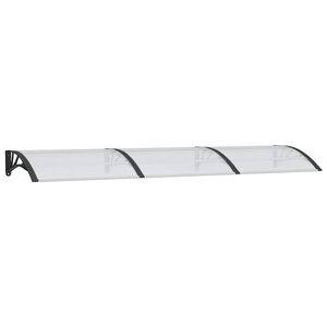 vidaXL Stogelis durims, juodas ir skaidrus, 300x75cm, polikarbonatas