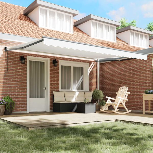 vidaXL Pavėsinė Balta 450 x 300 x 165 cm Poliesteris ir Metalas