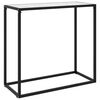 vidaXL Konsolinis staliukas, baltas, 80x35x75cm, grūdintas stiklas