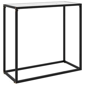 vidaXL Konsolinis staliukas, baltas, 80x35x75cm, grūdintas stiklas