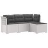 vidaXL 4 Vietų Sodo Sofa su Pagalvėlėmis Ratanų Imitacija PP Balta