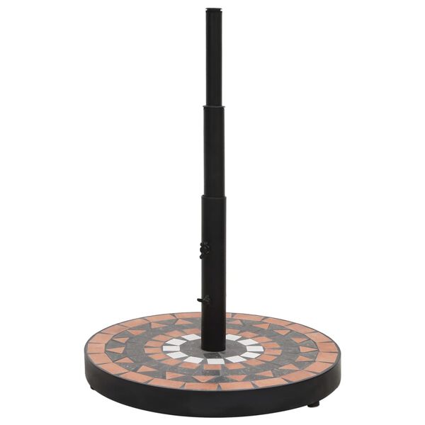 vidaXL Skėčio stovas, terakota ir baltos spalvos, apskritas, 12kg