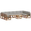 vidaXL Lauko sofos komplektas 11 pcs Natūrali ir &scaron;viesiai pilka