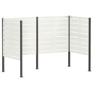 vidaXL Atliekų konteinerio ekranas 167 x 85 x 113 cm Plienas Balta