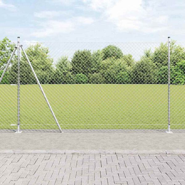 vidaXL Tvorelės stulpas Sidabro 10 x 1,6 m (40 x 40 mm tinklas)