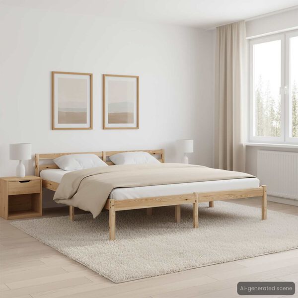 vidaXL Lovos rėmas, 180x200 cm, pušies medienos masyvas