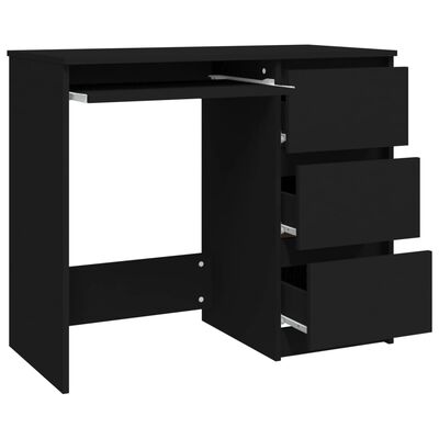 vidaXL Rašomasis stalas, juodos spalvos, 90x45x76cm, MDP