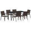 vidaXL Sodo valgomojo komplektas 7 pcs Ruda ir juoda PE ratanas