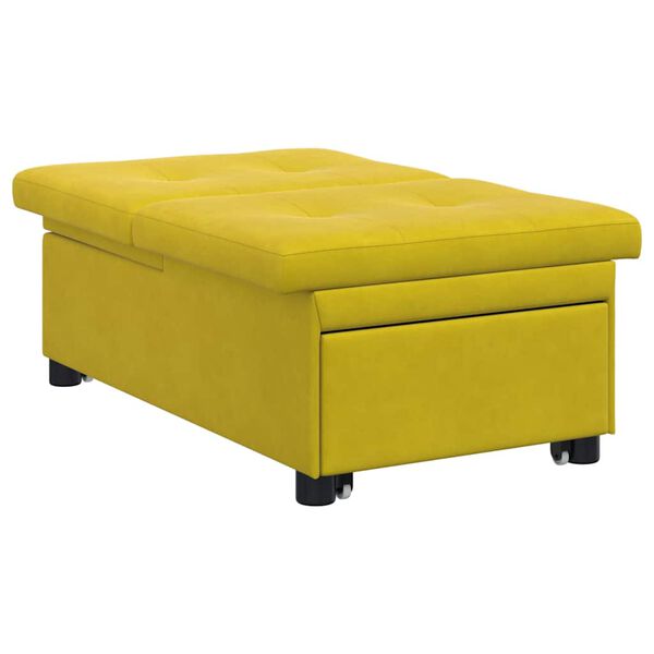 vidaXL Sofa lova Geltona 194 x 67 x 82 cm Aksomas