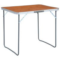 vidaXL Sulankstomas stovyklavimo stalas su metaliniu rėmu, 80x60cm