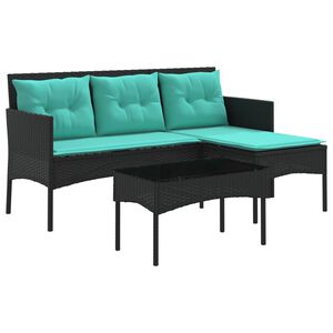 vidaXL Sodo Sofų Rinkinys su pagalve 2 pcs poliratanas