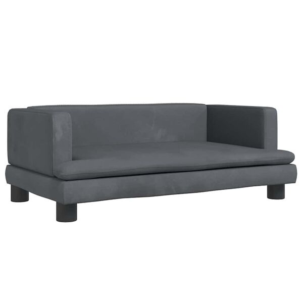 vidaXL Vaiki&scaron;ka sofa, tamsiai pilkos spalvos, 80x45x30cm, aksomas