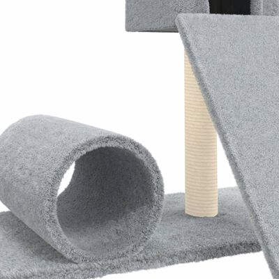 vidaXL Draskyklė katėms su stovu iš sizalio, šviesiai pilka, 59cm