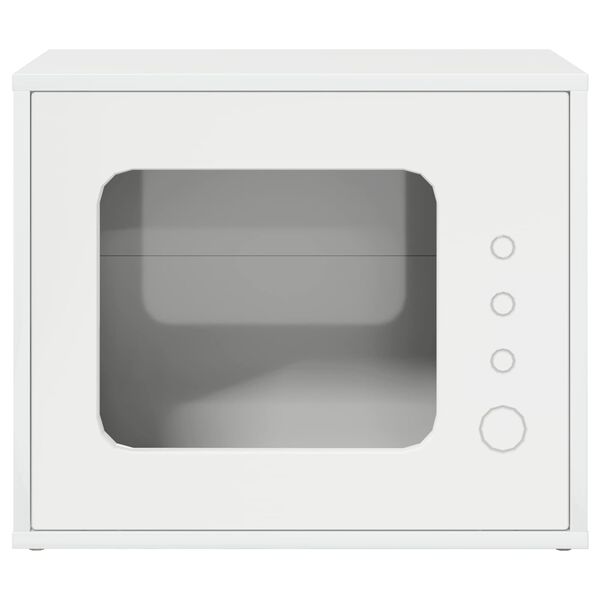 vidaXL Katės namelis Blizgus baltas 51 x 30 x 42,5 cm Apdirbta mediena