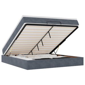 vidaXL Osmanų lova su čiužiniu Tamsiai pilka 180x200cm Velvet