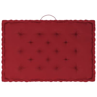vidaXL Grindų/paletės pagalvėlės, 7vnt., tamsiai raudonos, medvilnė