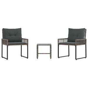 vidaXL Lauko baldų komplektas su pagalve 3 pcs Pilka