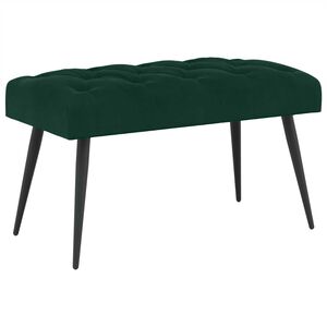 vidaXL Suoliukas su mygtukų įsiuvais Tamsiai žalia 80 x 40 x 46 cm