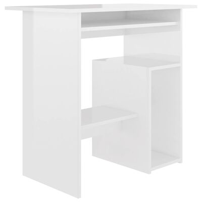 vidaXL Rašomasis stalas, baltos spalvos, 80x45x74cm, MDP, ypač blizgus