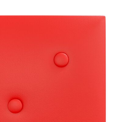vidaXL Sienų plokštės, 12vnt., raudonos, 30x30cm, dirbtinė oda, 1,08m²