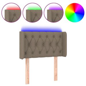 vidaXL Galvūgalis su LED, taupe spalvos, 83x16x78/88cm, audinys