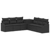 vidaXL Sofos komplektas 7 pcs Juoda Poli ratanas ir plienas