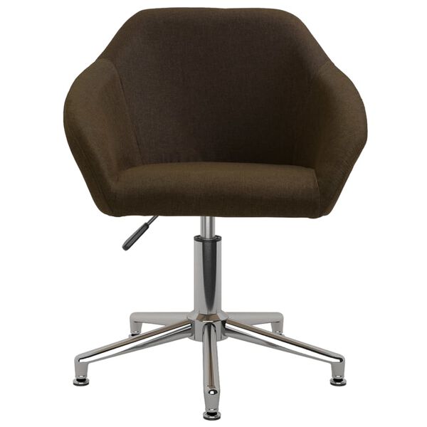 vidaXL Pasukama biuro kėdė, tamsiai rudos spalvos, audinys