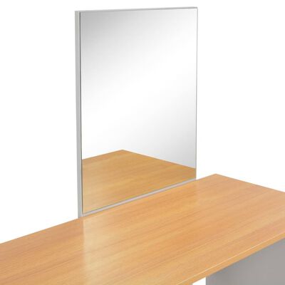 vidaXL Kosmetinis stal. su veidrodž. ir tab., pilk. sp., 104x45x131cm