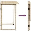 vidaXL Sulankstomas sodo stalas Smėlio spalvos 90x51x75 cm Poly Rattan