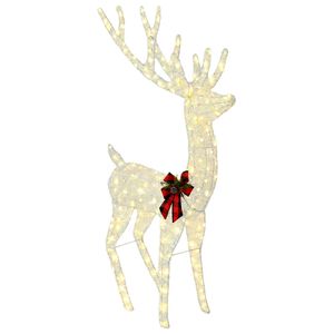 vidaXL 3D Kalėdų elnias LOVIISA 250 LED &Scaron;ilta balta 96 x 40 x 180 cm