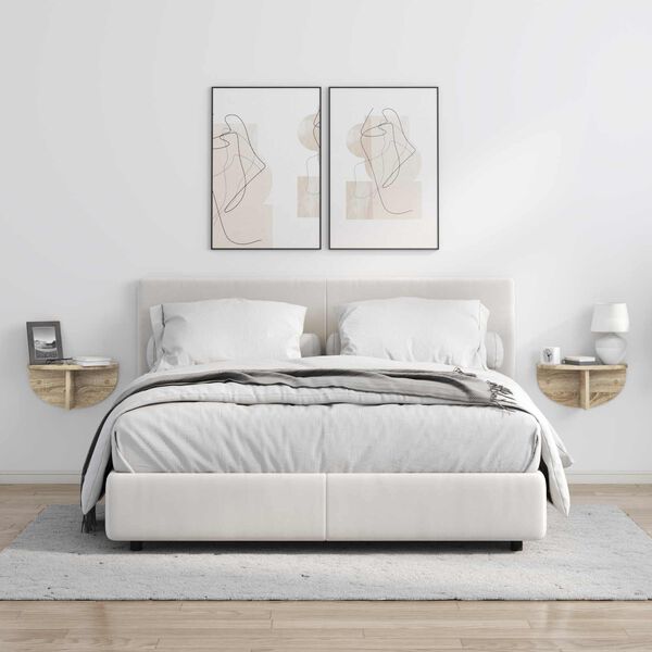 vidaXL Sieninė lentyna 2 pcs Sonoma ąžuolas 38 x 19 x 19 cm