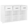 vidaXL &Scaron;oninė spintelė, balta, 100x30x59,5cm, apdirbta mediena, blizgi