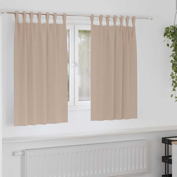 vidaXL Užuolaidos su žiedais, blokuojančios &scaron;viesą 2 pcs Taupe