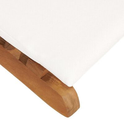 vidaXL Saulės gultas su kreminiu baltu čiužinuku, tikmedžio masyvas
