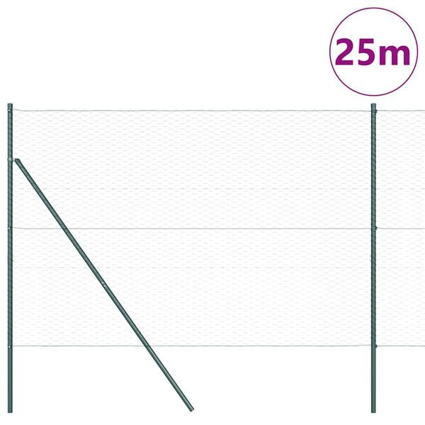 vidaXL Tvorelės stulpas Žalia 25 x 1,5 m (36 mm tinklas) Plienas